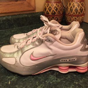 Women's Size 11 Pink & White Nike Shox Shoes